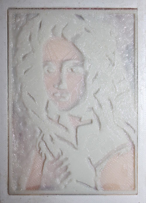 Литофан по картине Венецианова "Девушка в платке"